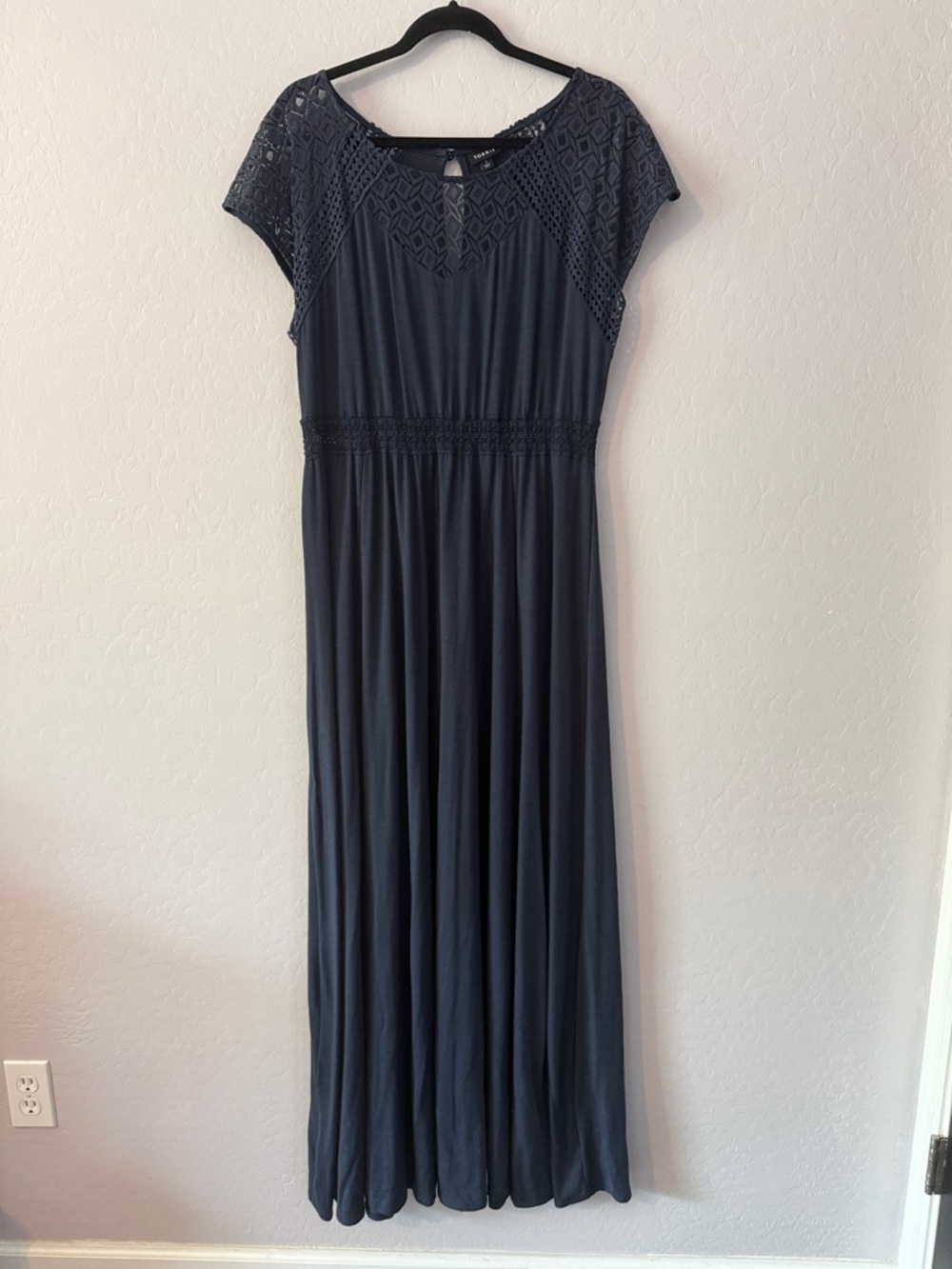 torrid Navy Crochet Yoke Maxi Dress
